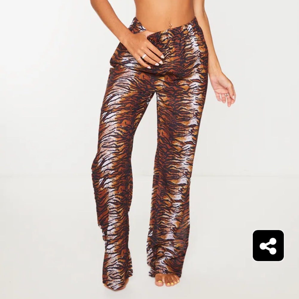 Brown Zebra Print Beach Pants